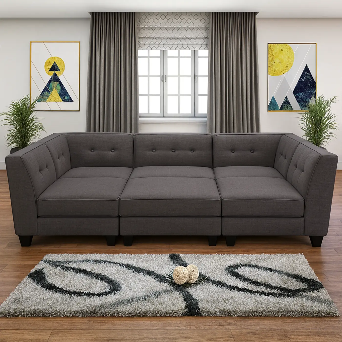 6 Pcs Modular Sectional