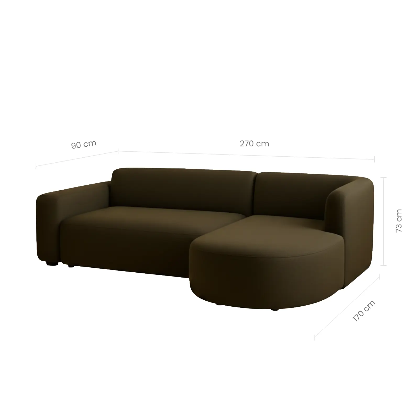 Arco Modern Curve Chaise Sofa