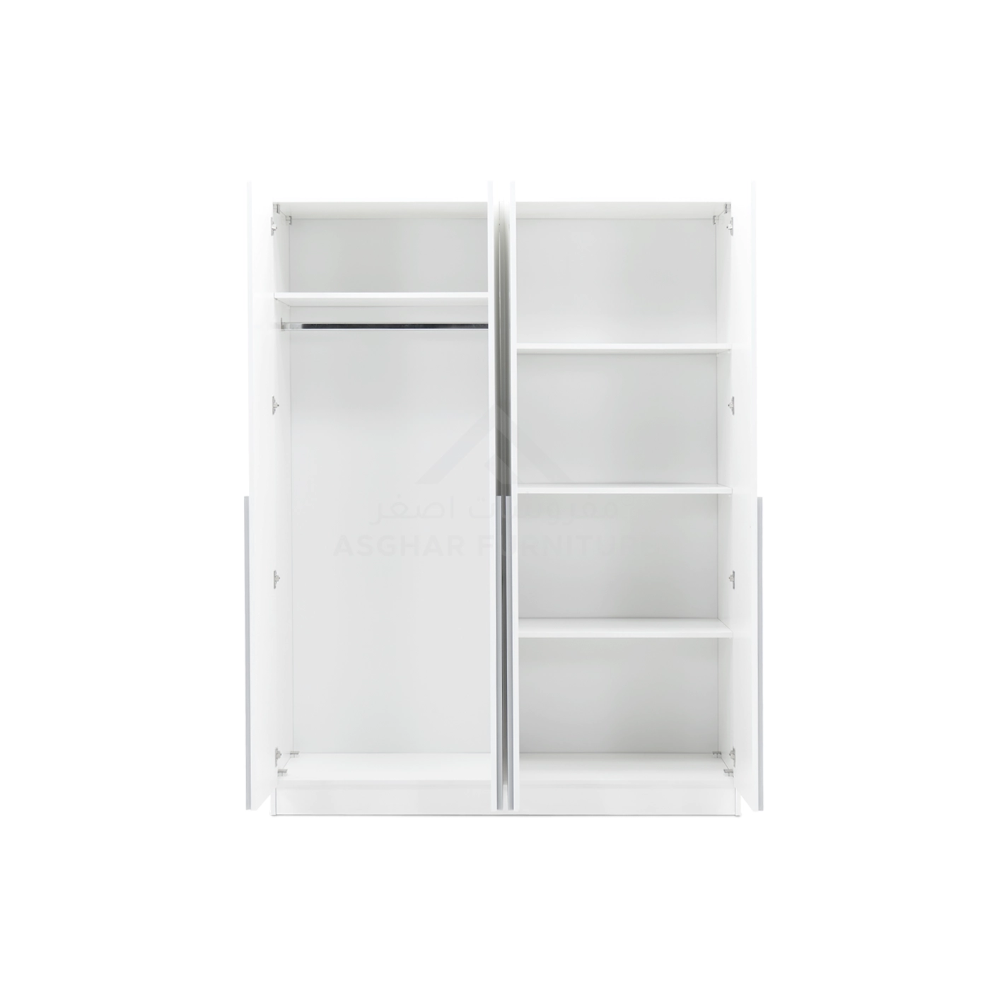 Alcea 4-Door Wardrobe - Silver Handle