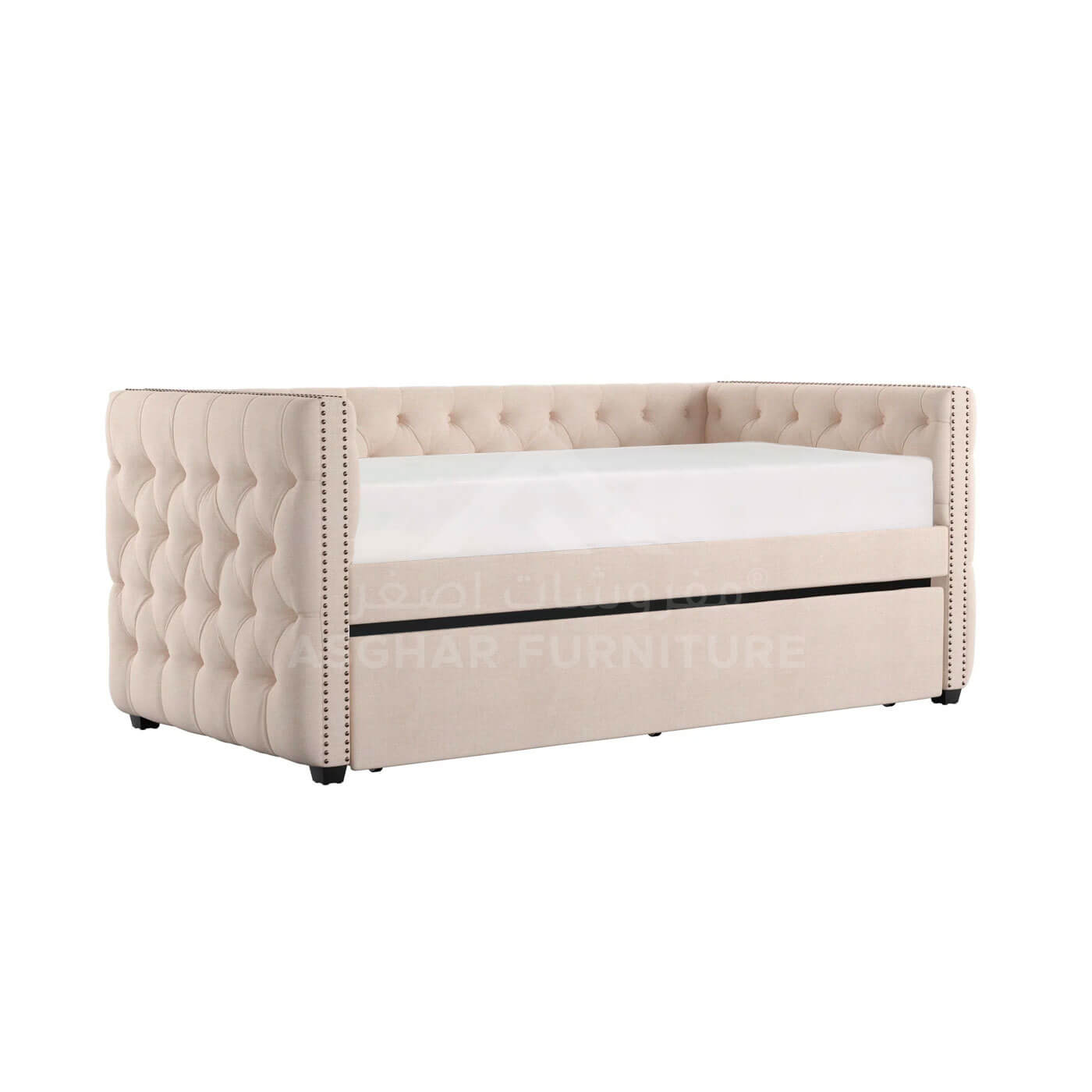 Tufted Nailhead Chesterfield Daybed with Trundle