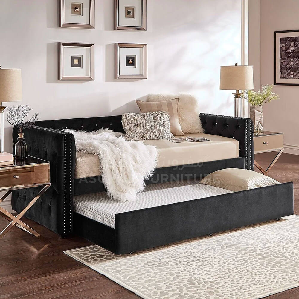 Tufted Nailhead Chesterfield Daybed with Trundle