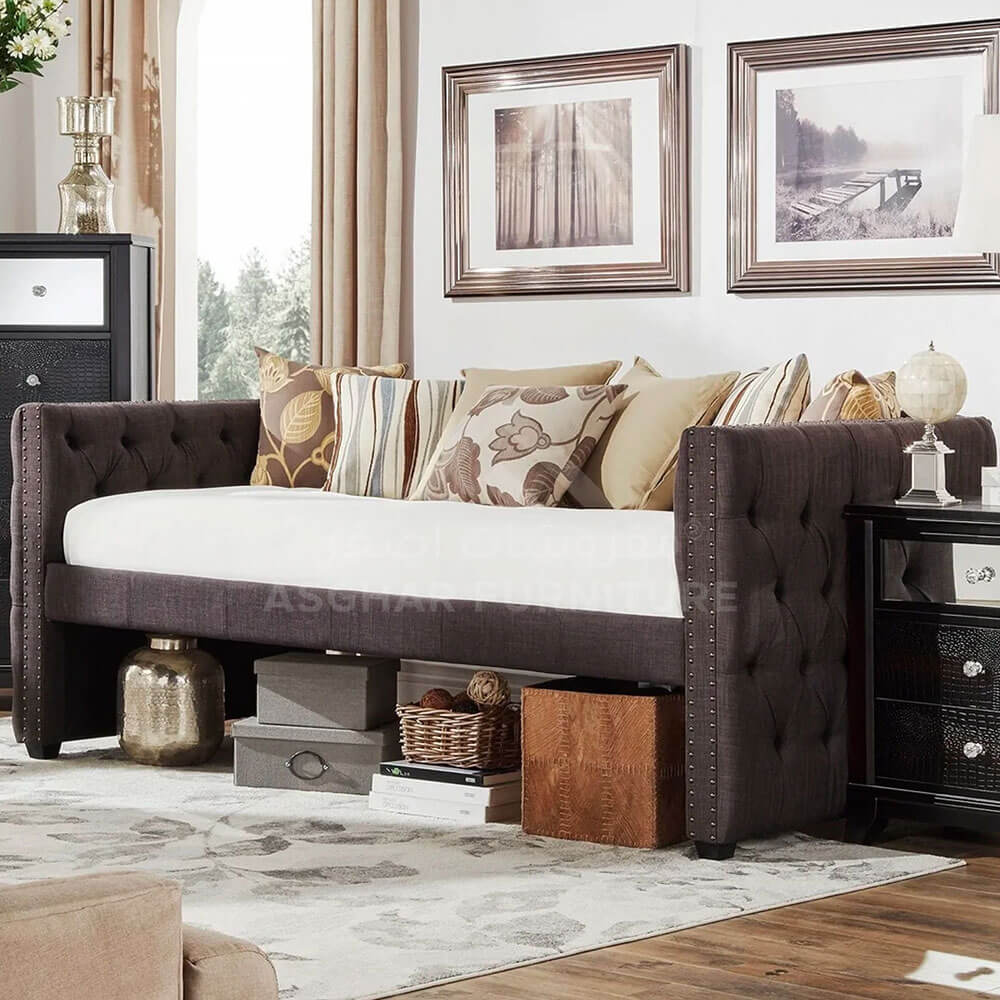 Tufted Nailhead Chesterfield Daybed with Trundle