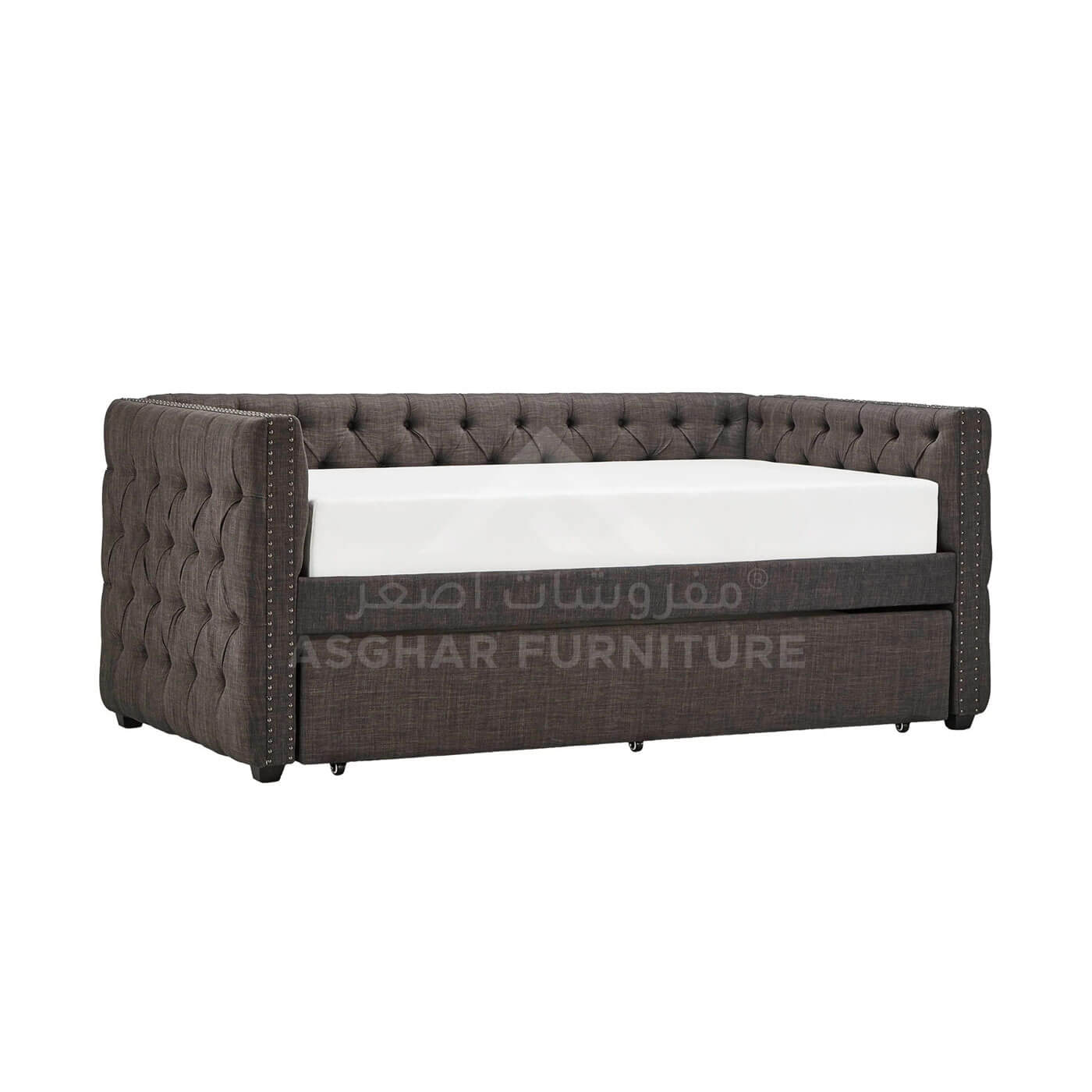 Tufted Nailhead Chesterfield Daybed with Trundle