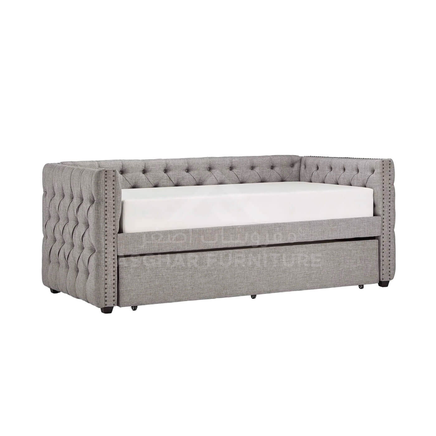 Tufted Nailhead Chesterfield Daybed with Trundle