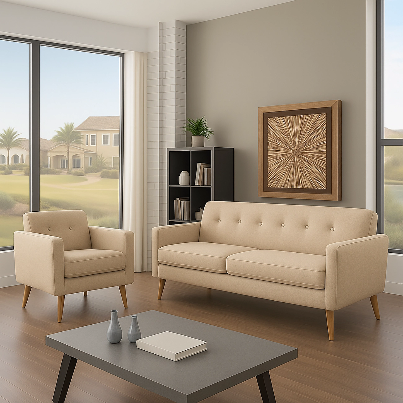Kervo 2-pcs Modern Sofa