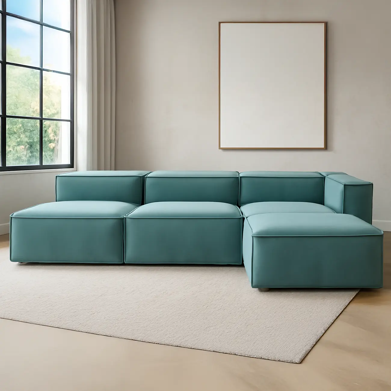 Minimalist L Shape Sofa Set