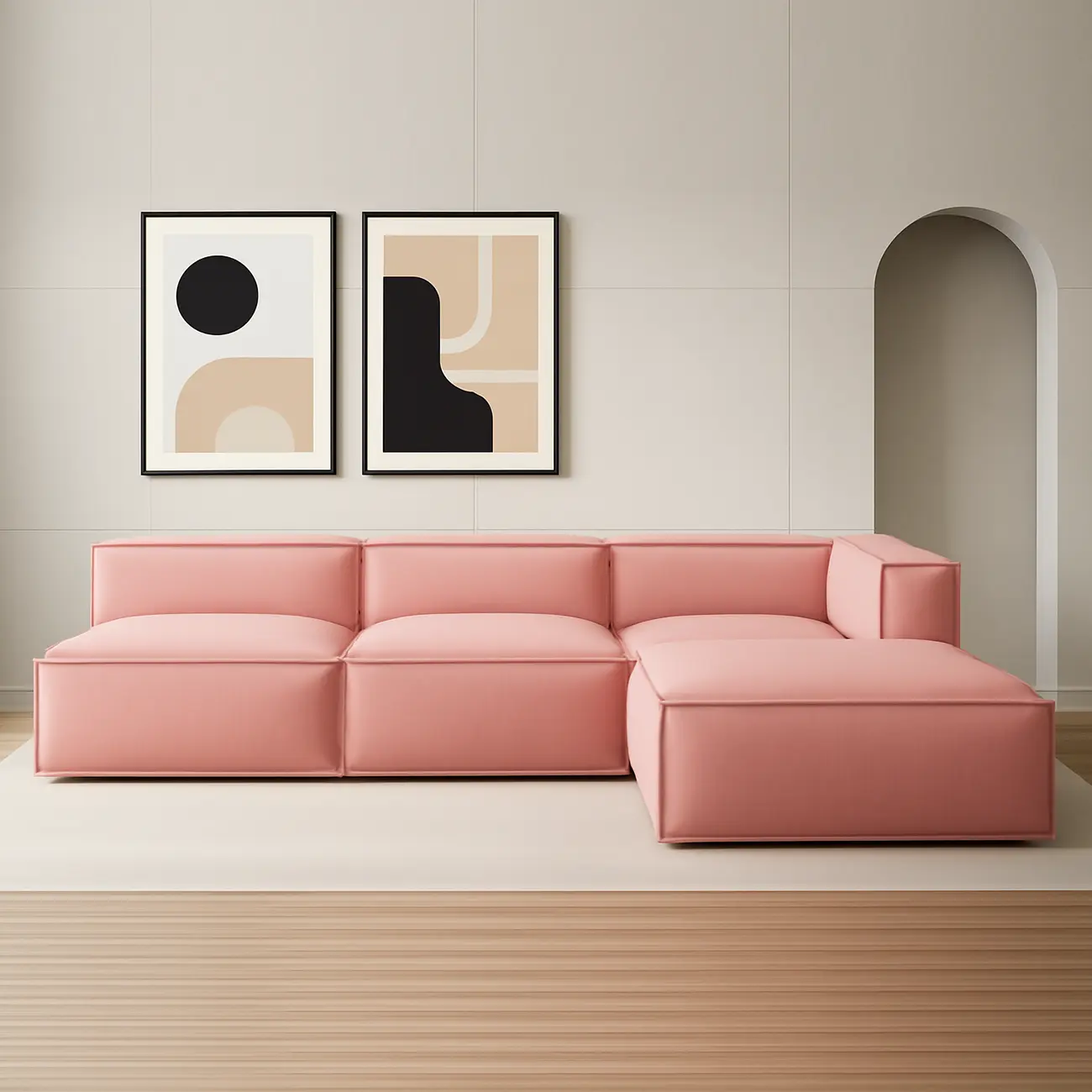 Minimalist L Shape Sofa Set