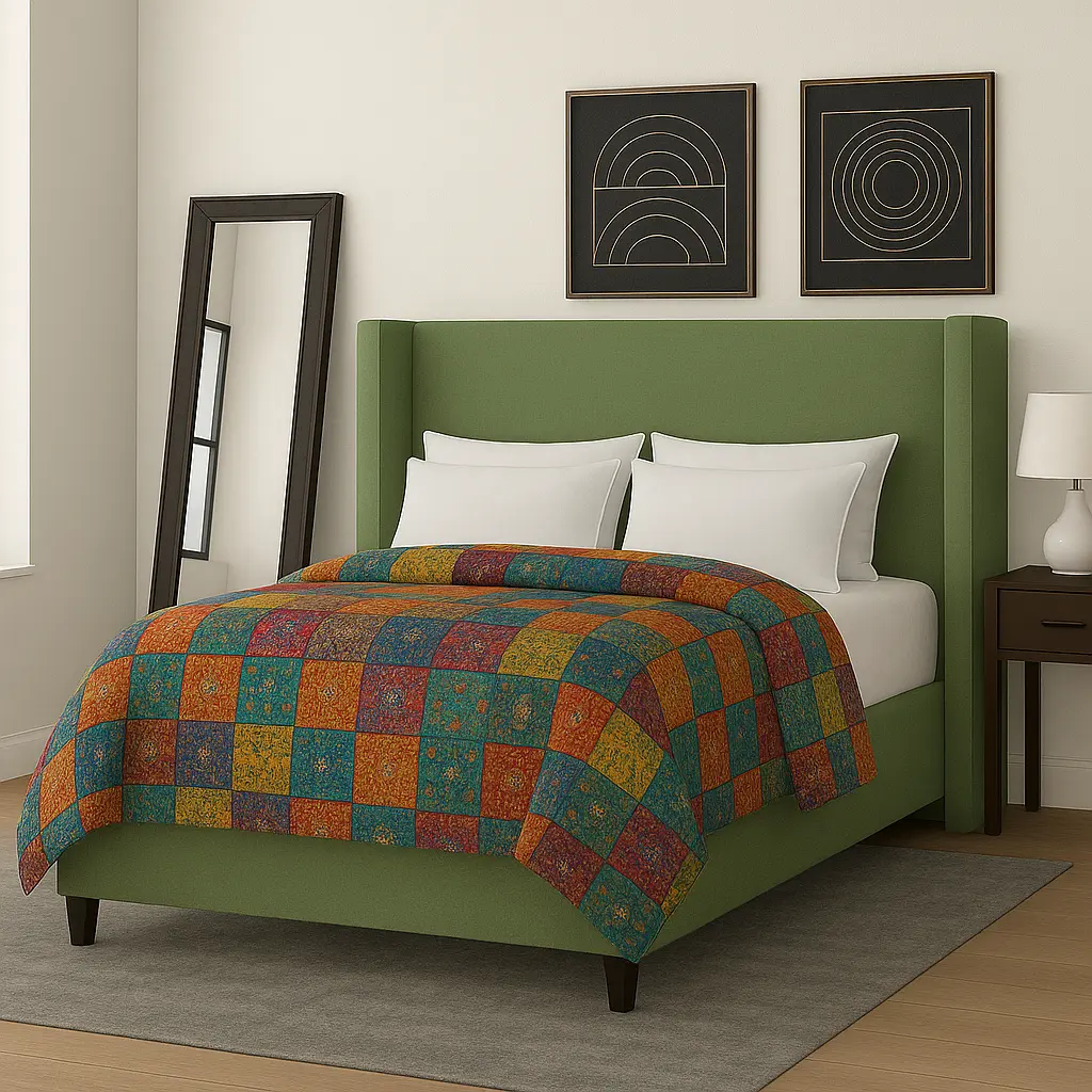 Syla Wingback Bed with Free Mattress